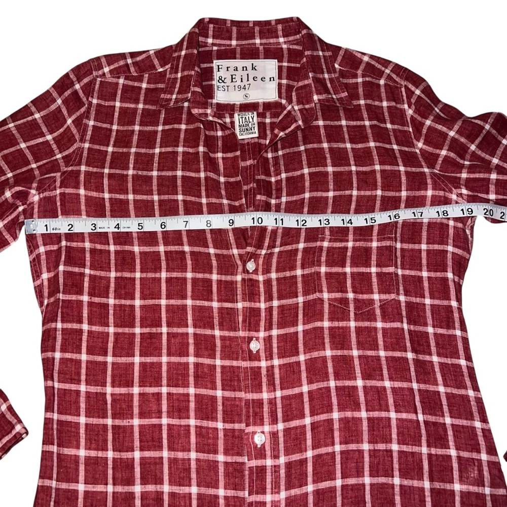 EUC Frank & Eileen Barry Tailored Button-Up Shirt Italian Classic Linen Small - Picture 8 of 9